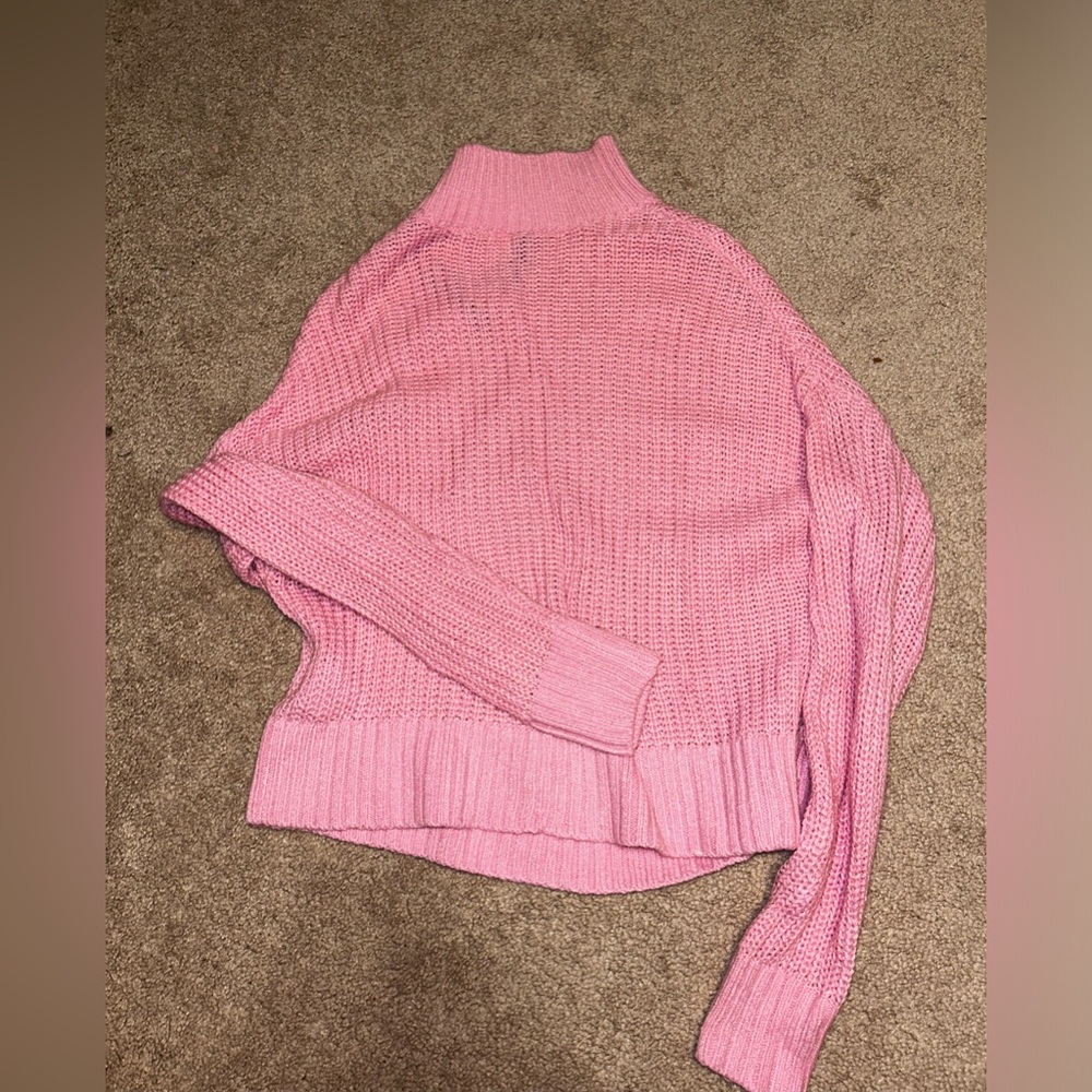 Light Pink Knit Turtleneck Sweater